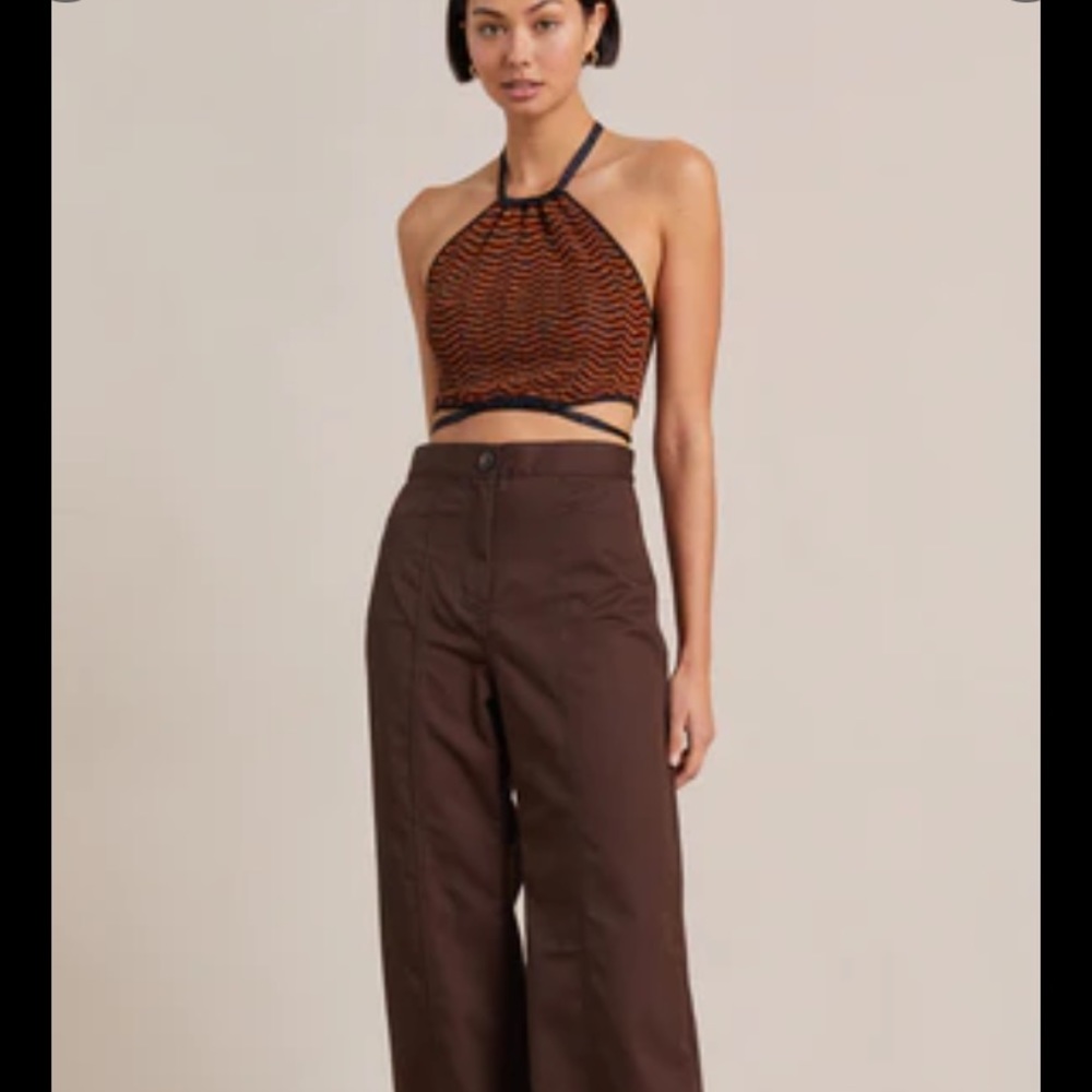 Bec & Bridge Ziggy Knit halter top in Lurex Stripe